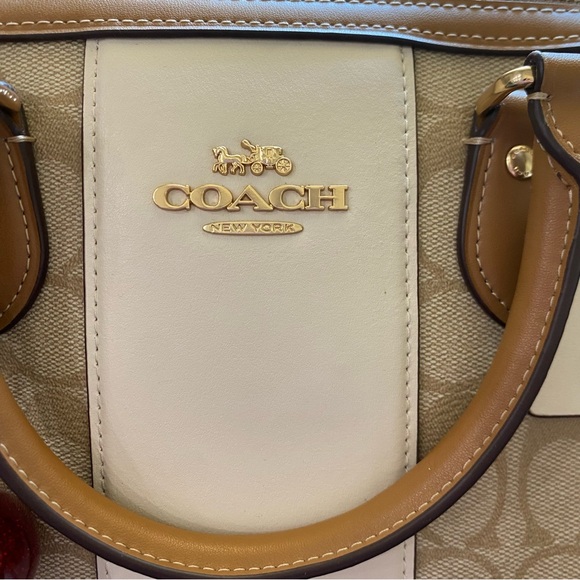 Coach Rowan Satchel in Signature Canvas with Stripe - Picture 10 of 13